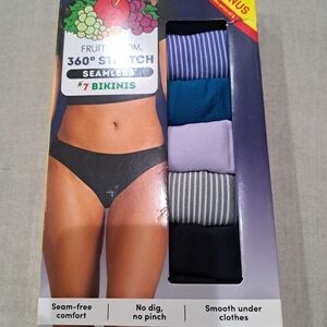 Fruit of the Loom Women Bikinis Underwear Seamless 360 Stretch 7 pair Panties